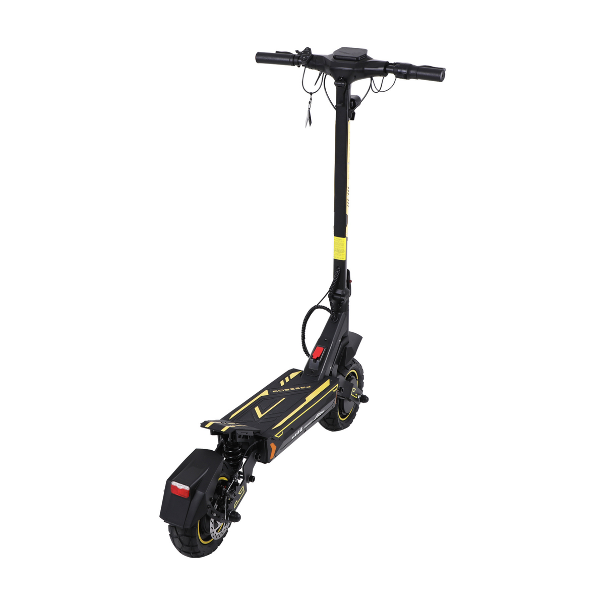 Monopattino elettrico Wheely - H7 visto di tre quarti da dietro con manubrio, pedana e parafango posteriore con luce posteriore rossa
