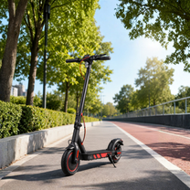 Monopattino elettrico Wheely J04 visto di tre quarti su strada