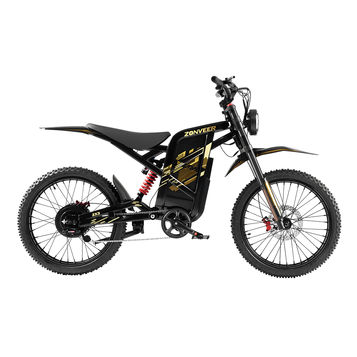 ZONVEER ZX3 elcykel med fjädring fram och bak – Wheelyshop