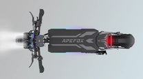 Monopattino elettrico APEFOX T90 visto dall'alto con le luci accese
