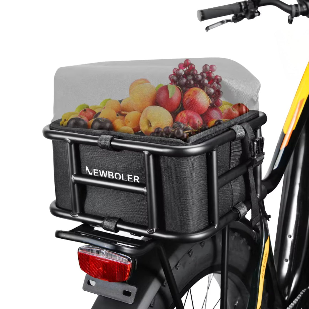 Cestino posteriore per bici elettrica con carico