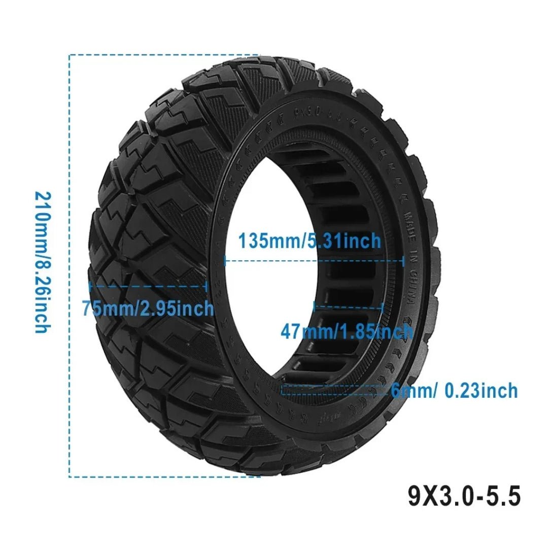 Dimensioni: pneumatico semipieno da 9" Line Edition per KuKirin G2 Pro