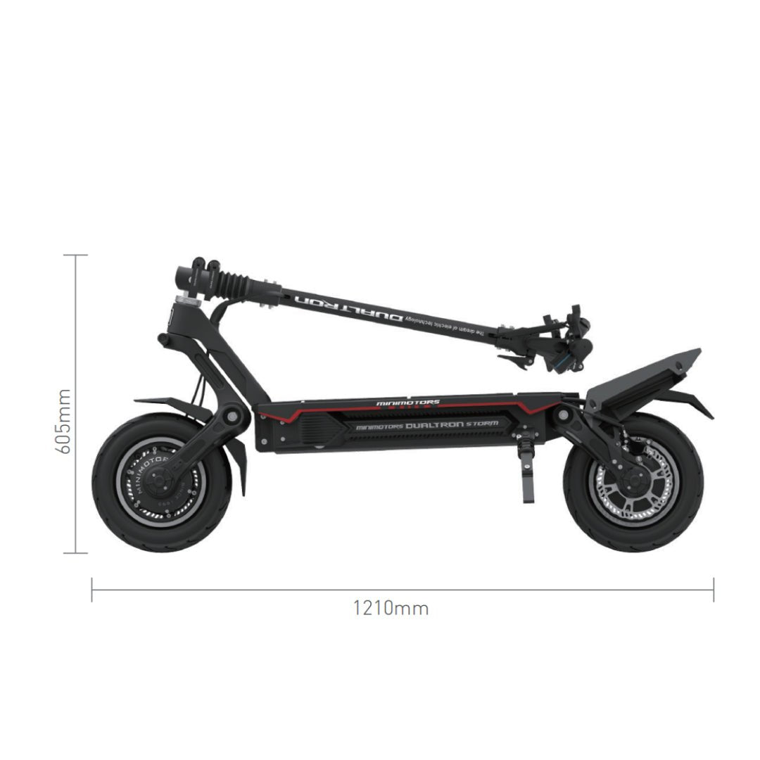 Disegno con le misure del monopattino elettrico DUALTRON NEW STORM LTD