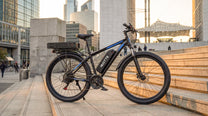 Bici elettrica Duotts C29-K vista di tre quarti su un vialetto