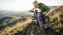 Uomo alla guida della fat bike elettrica Duotts E26 su un prato
