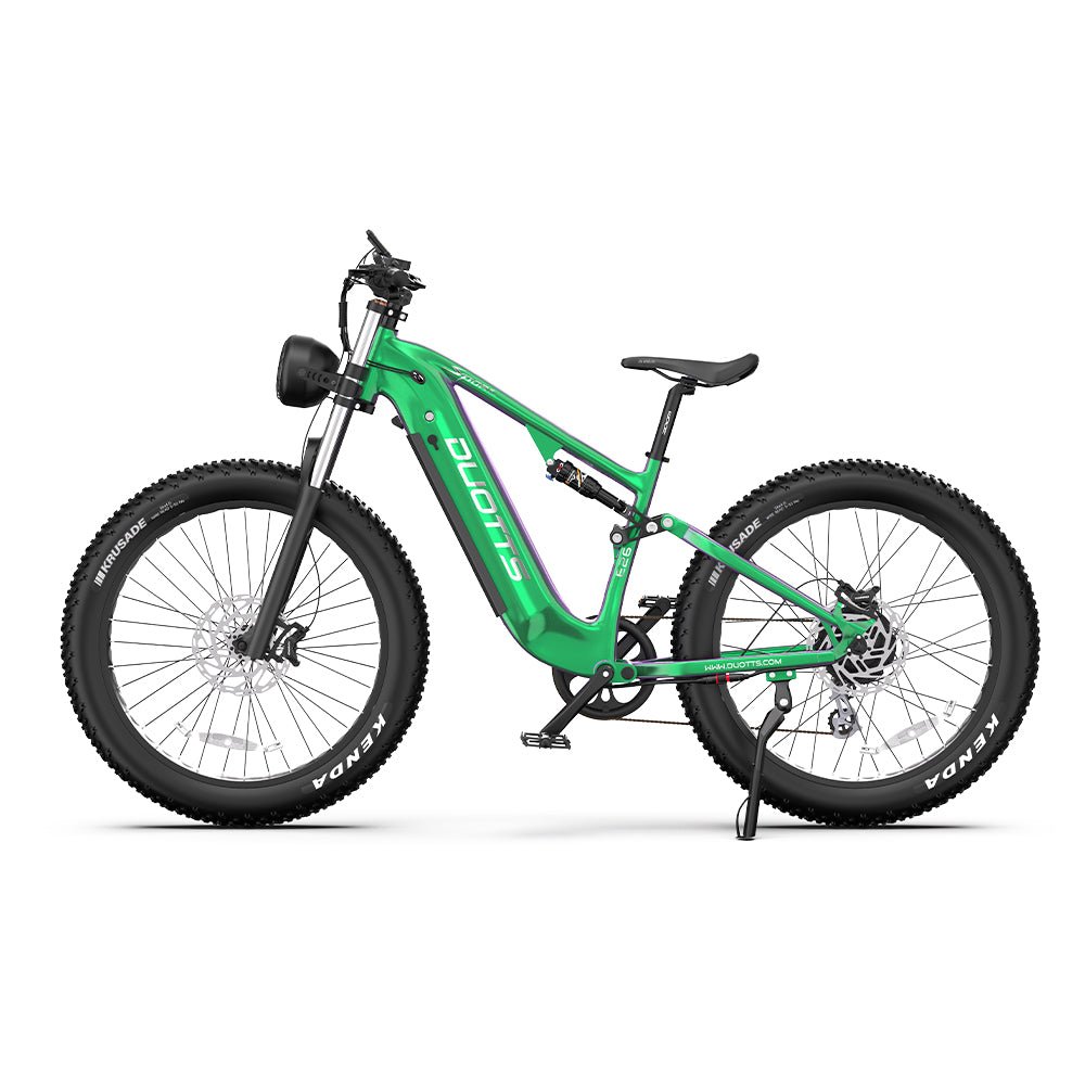 Fat bike elettrica Duotts E26 vista di lato in colore verde