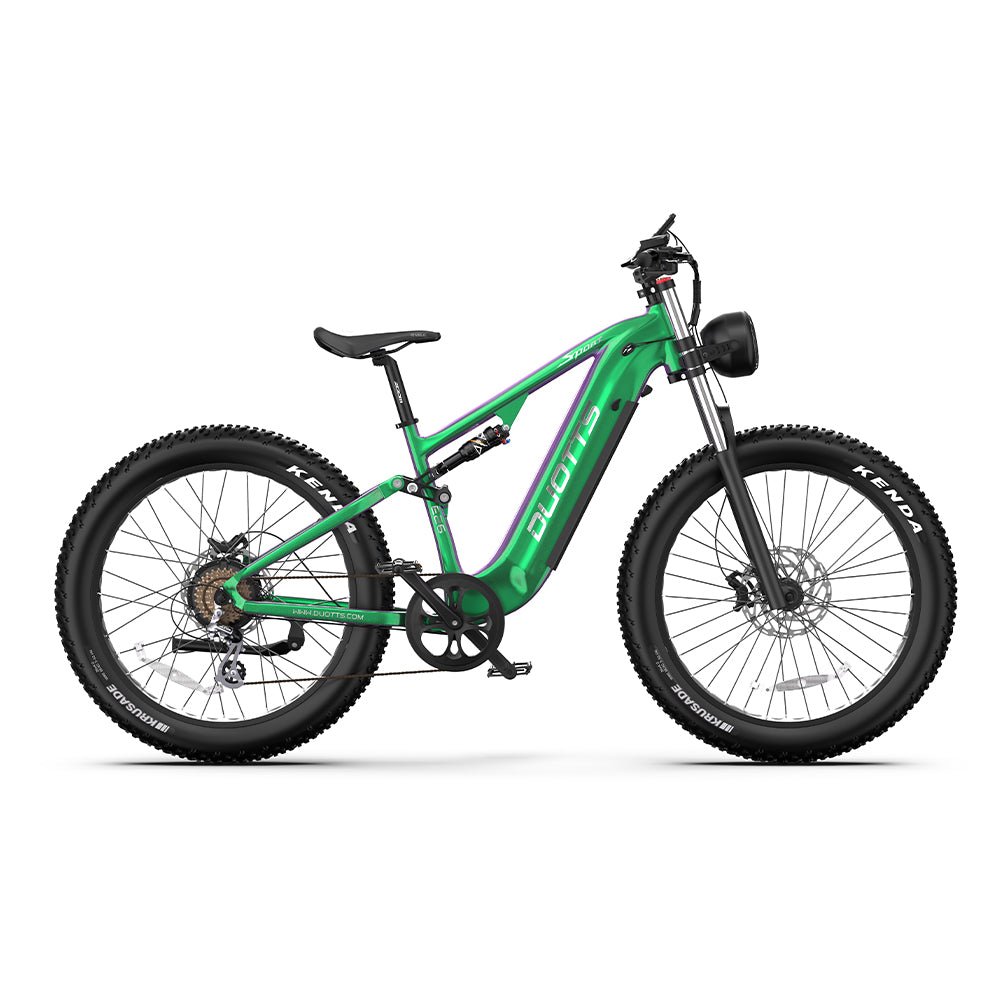 Fat bike elettrica Duotts E26 vista di lato in colore verde
