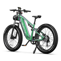 Fat bike elettrica Duotts E26 vista di tre quarti in colore verde