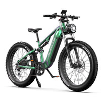 Fat bike elettrica Duotts E26 vista di tre quarti in colore verde