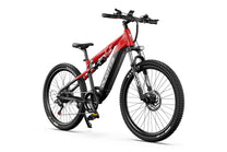 Mountain bike elettrica Duotts E29 vista di tre quarti in colore rosso