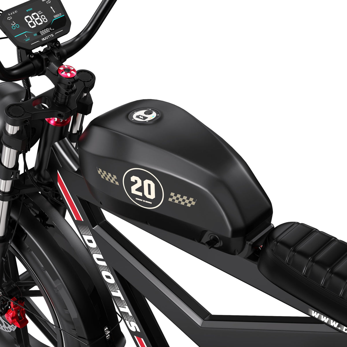 Dettaglio della fat bike elettrica Duotts F20