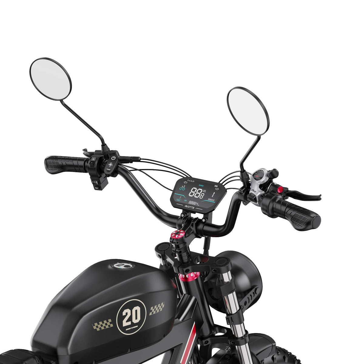 Manubrio della Duotts F20 con display e comandi