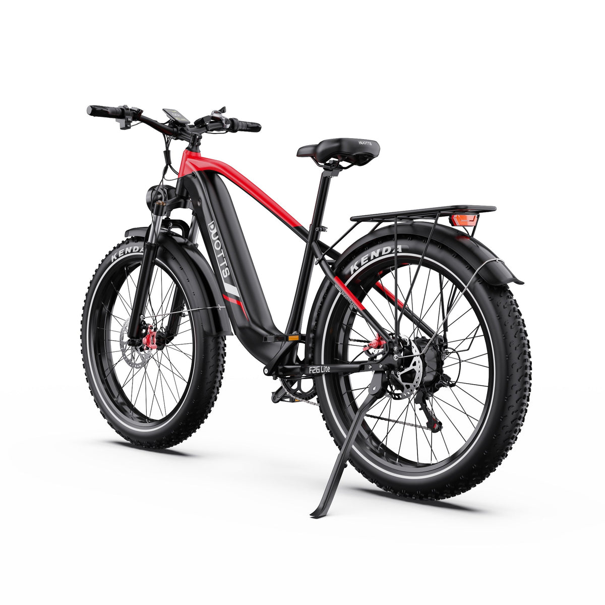 Fat bike elettrica Duotts F26 Lite vista di tre quarti in colore rosso
