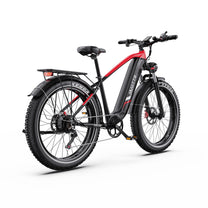 Fat bike elettrica Duotts F26 Lite vista di tre quarti da dietro in colore rosso