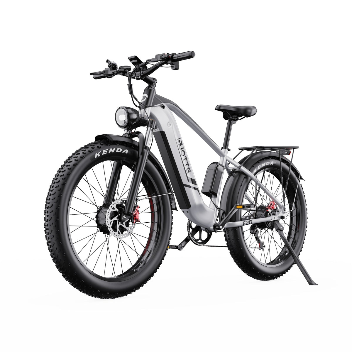 Fat bike elettrica Duotts F26 vista di tre quarti in colore grigio