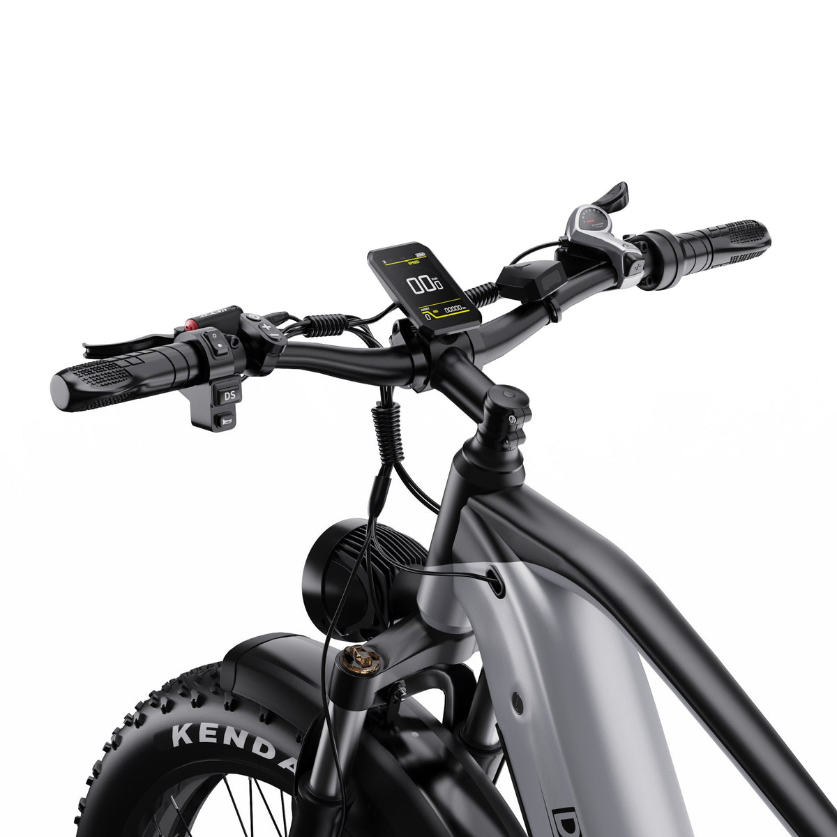 Manubrio della Duotts F26 con display e comandi