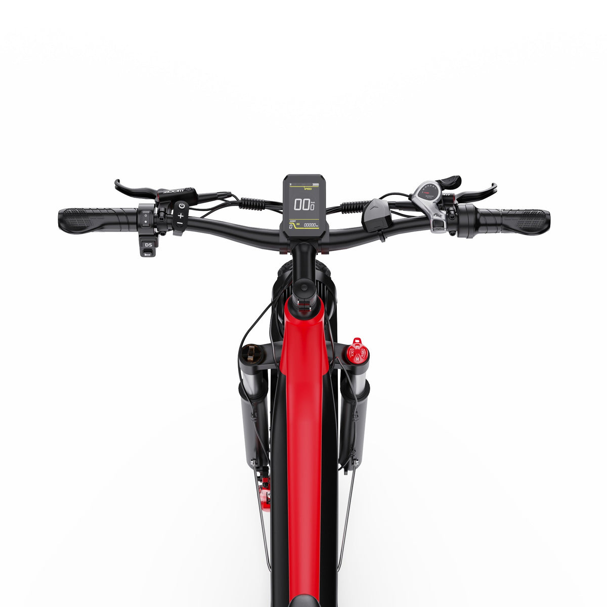 Fat bike elettrica Duotts F26 vista di fronte in colore rosso