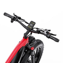 Manubrio della Duotts F26 con display e comandi in colore rosso