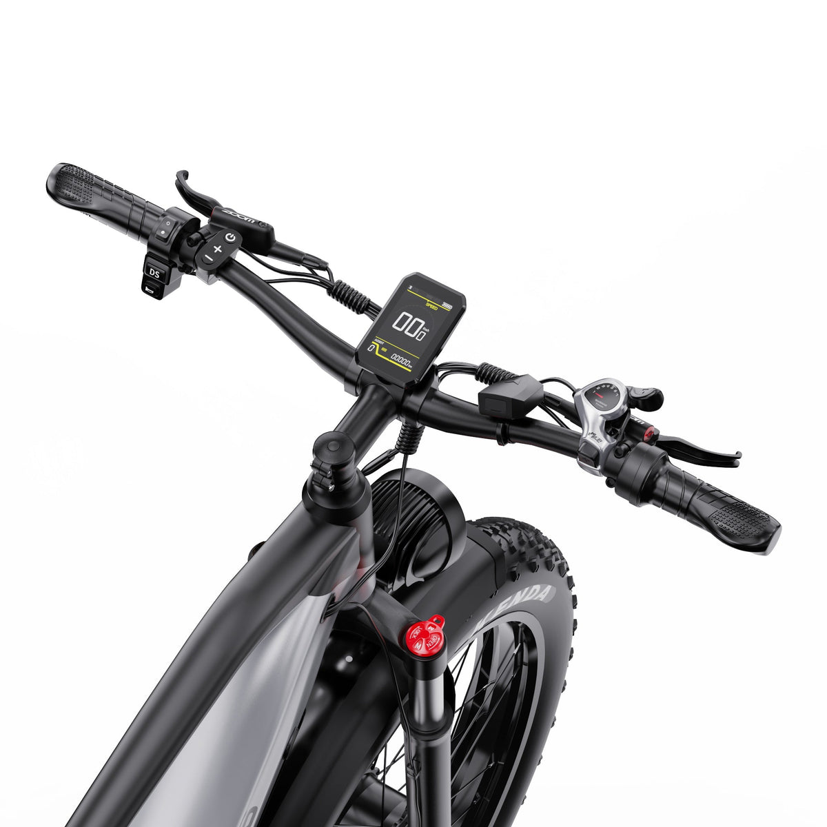 Manubrio della Duotts F26 con display e comandi