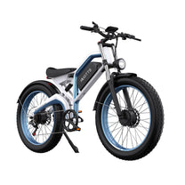 Fat bike elettrica Duotts N26 vista di tre quarti dal lato opposto in colore grigio