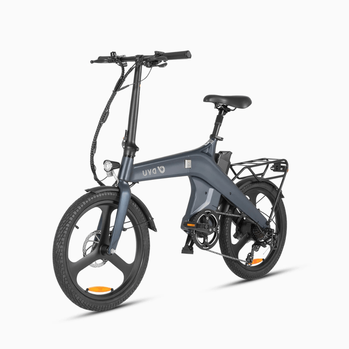 Bici elettrica pieghevole DYU T1 vista di tre quarti