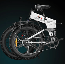 Fat bike elettrica pieghevole ENGWE ENGINE X piegata su sfondo scuro