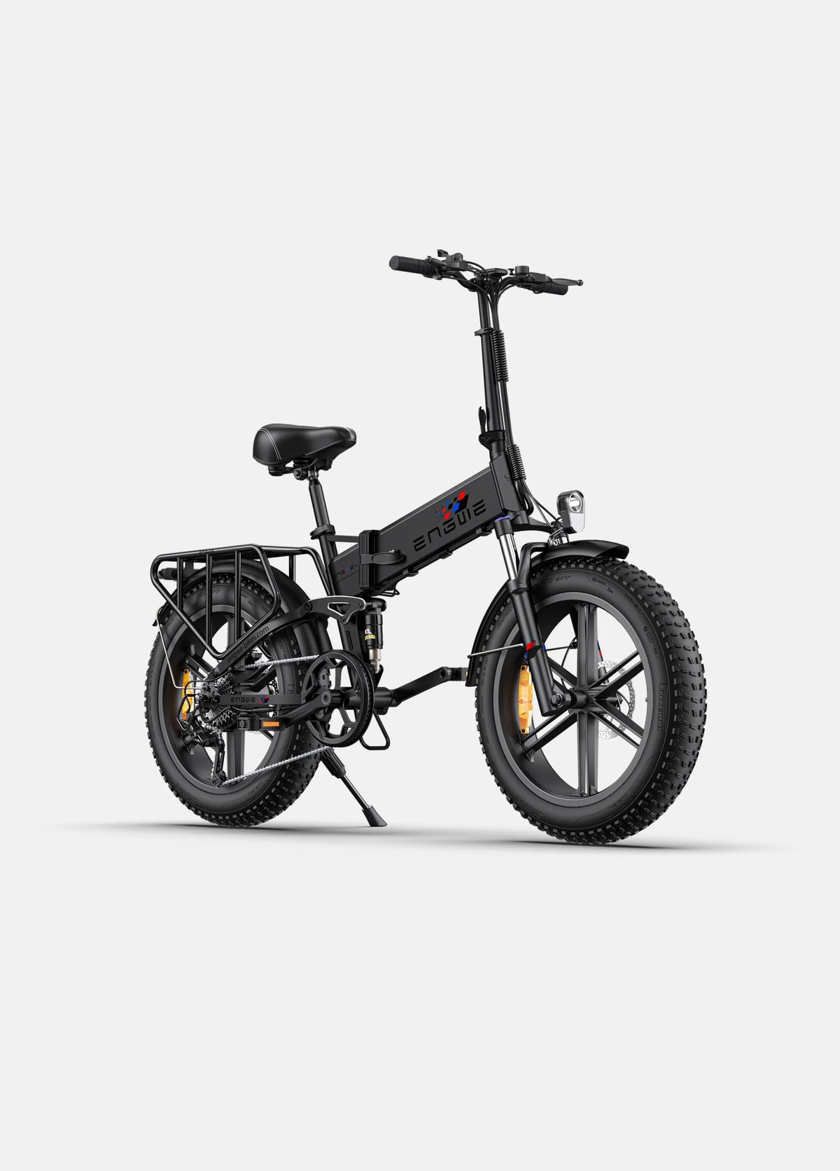 Fat bike elettrica pieghevole ENGWE ENGINE X vista di tre quarti in colore nero