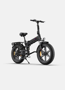 Fat bike elettrica pieghevole ENGWE ENGINE X vista di tre quarti in colore nero