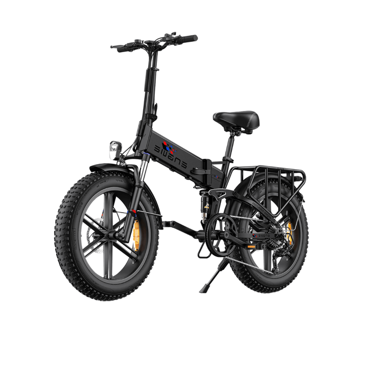 Fat bike elettrica pieghevole ENGWE ENGINE X vista di tre quarti in colore nero