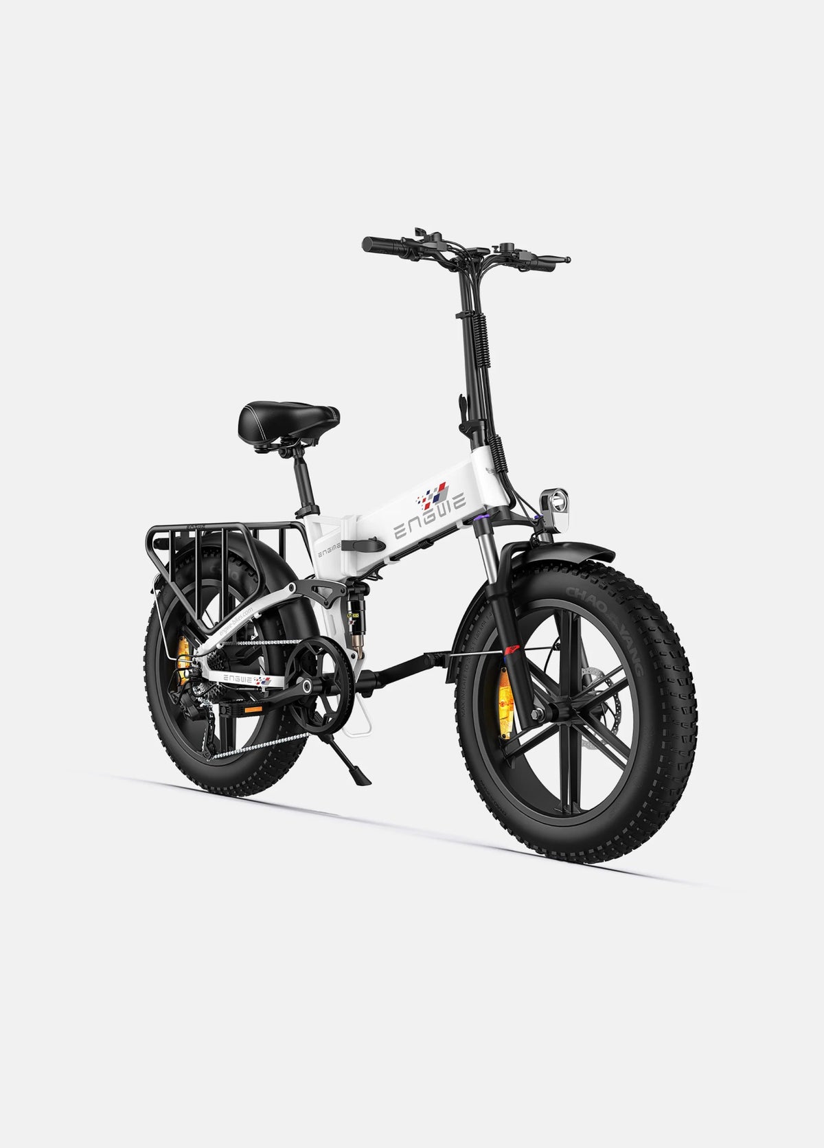Fat bike elettrica pieghevole ENGWE ENGINE X vista di tre quarti in colore bianco