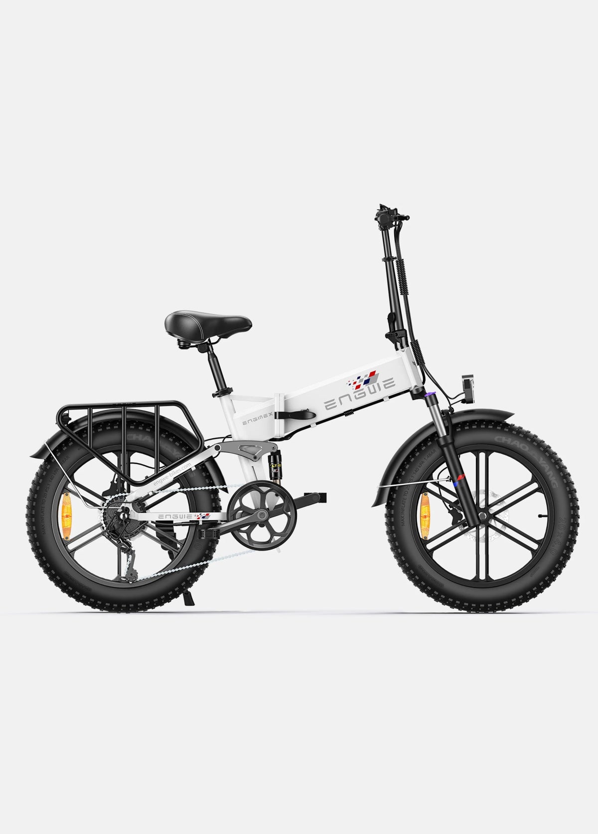 Fat bike elettrica pieghevole ENGWE ENGINE X vista di lato in colore bianco