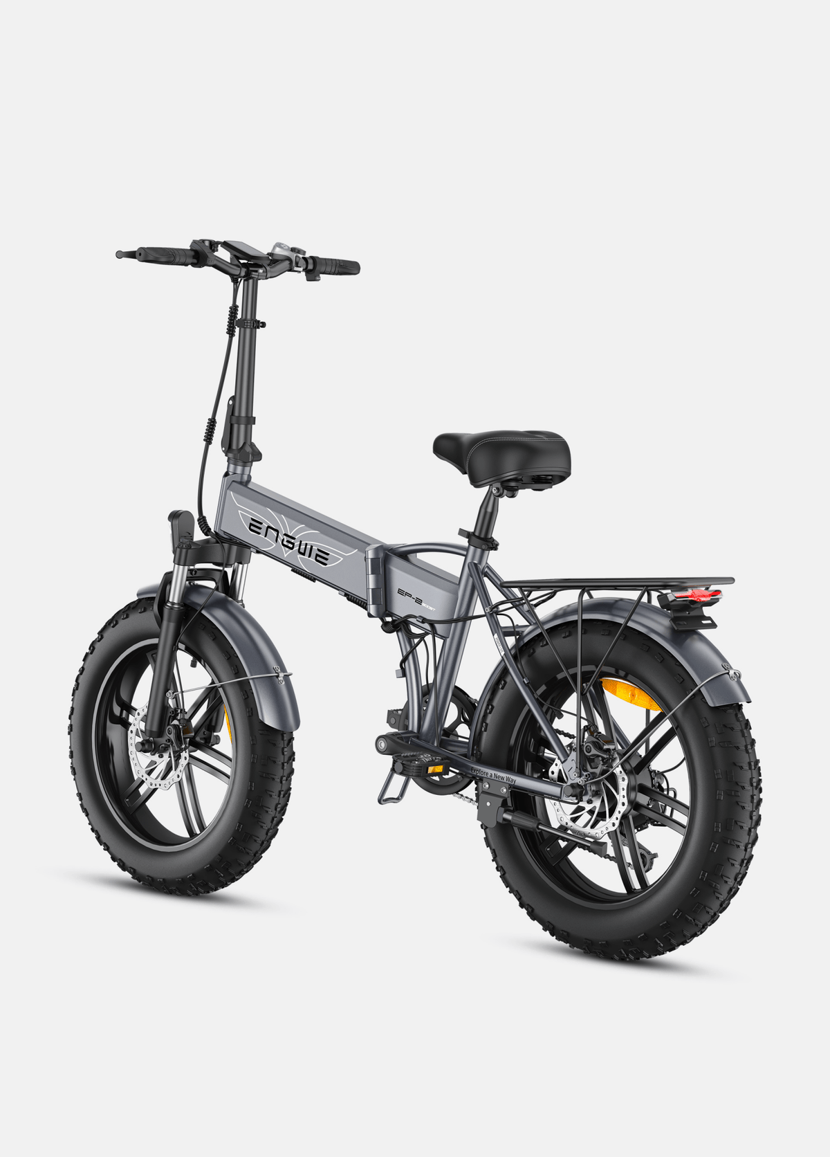 Fat bike elettrica pieghevole ENGWE EP-2 Boost vista di tre quarti in colore grigio