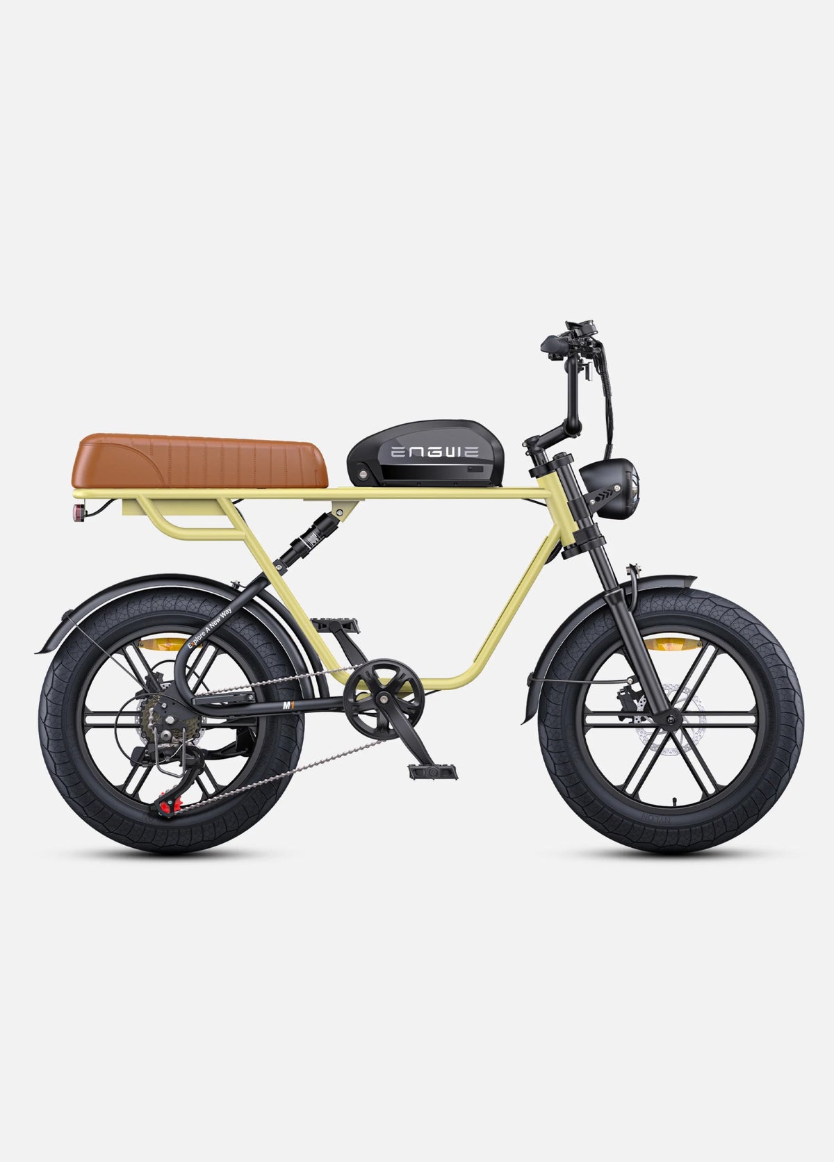 Fat bike elettrica ENGWE M1 vista di lato in colore giallo