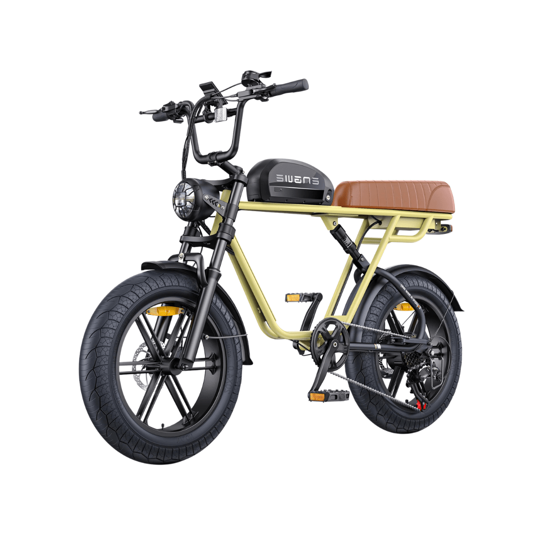 Fat bike elettrica ENGWE M1 vista di tre quarti in colore giallo