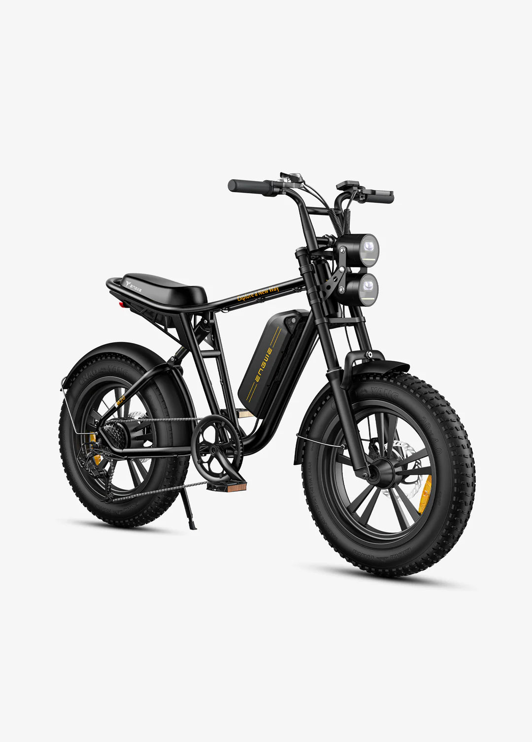 Fat bike elettrica ENGWE M20 vista di tre quarti in colore nero