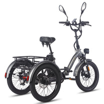 Triciclo elettrico Fafrees F20 Mate visto di tre quarti da dietro in colore grigio