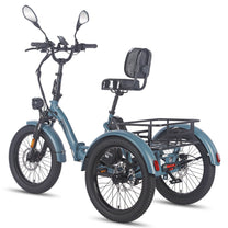 Triciclo elettrico Fafrees F20 Mate visto di tre quarti in colore blu