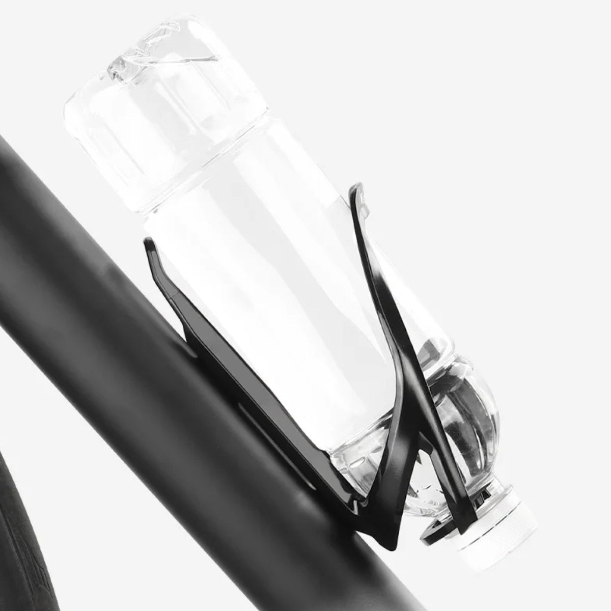 Portaborraccia per telaio di bici elettrica in bianco su una bici