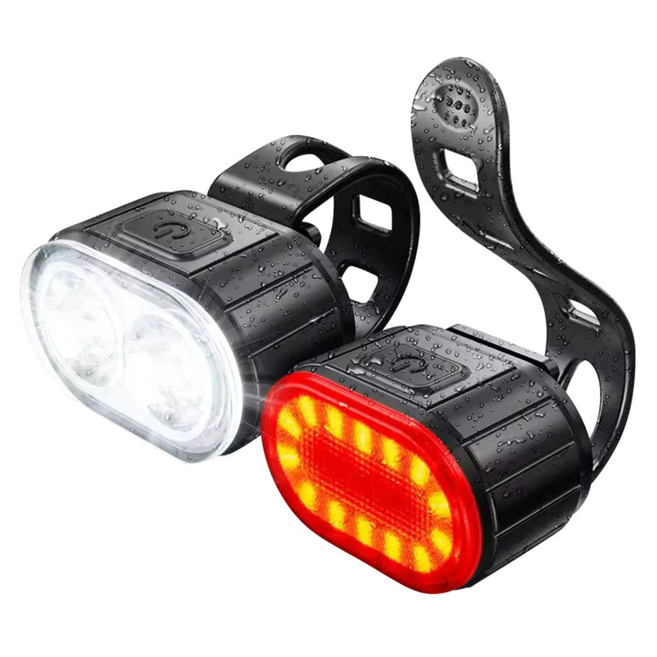 Kit luci anteriore e posteriore per bici, tutti i pezzi del set