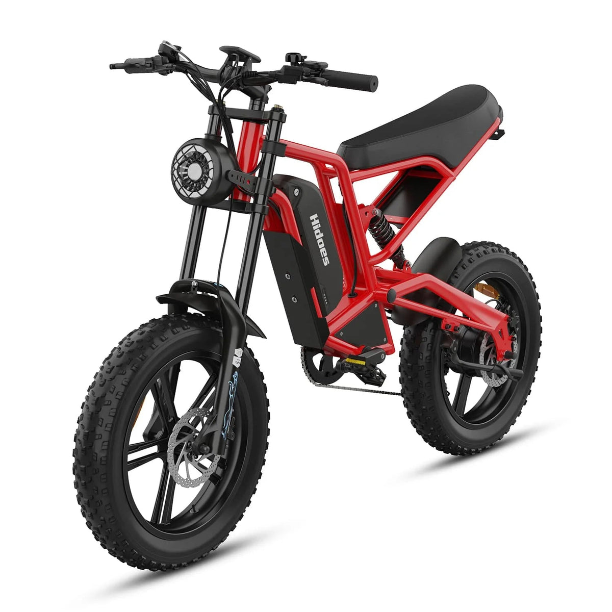 Fat bike elettrica Hidoes B6 vista di tre quarti in colore rosso