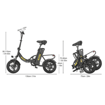 Disegno con le misure della bici elettrica pieghevole Hidoes C5