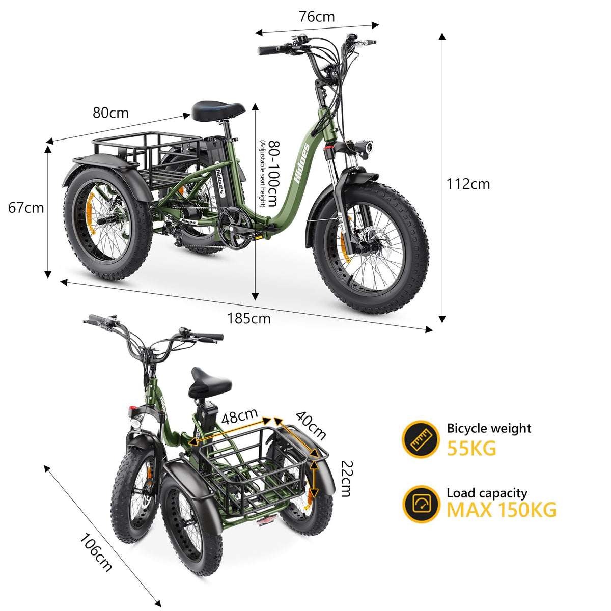 Hidoes ET1 - Trehjuling - Wheelyshop