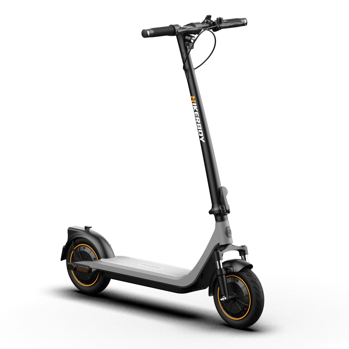 Monopattino elettrico HIKERBOY CURTIS DUAL PRO visto di tre quarti da dietro in colore grigio