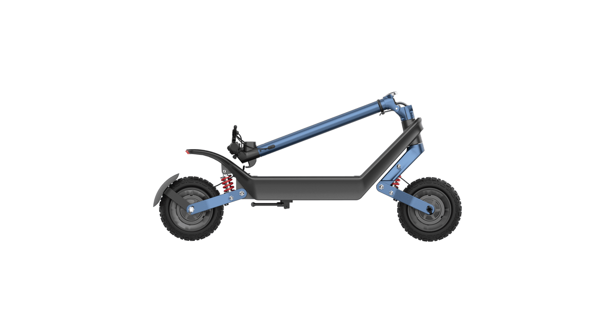 Monopattino elettrico HX X10 piegato dal lato opposto