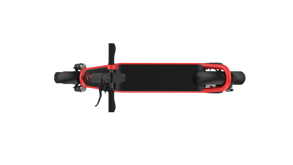 Monopattino elettrico HX X11 visto dall'alto in colore rosso