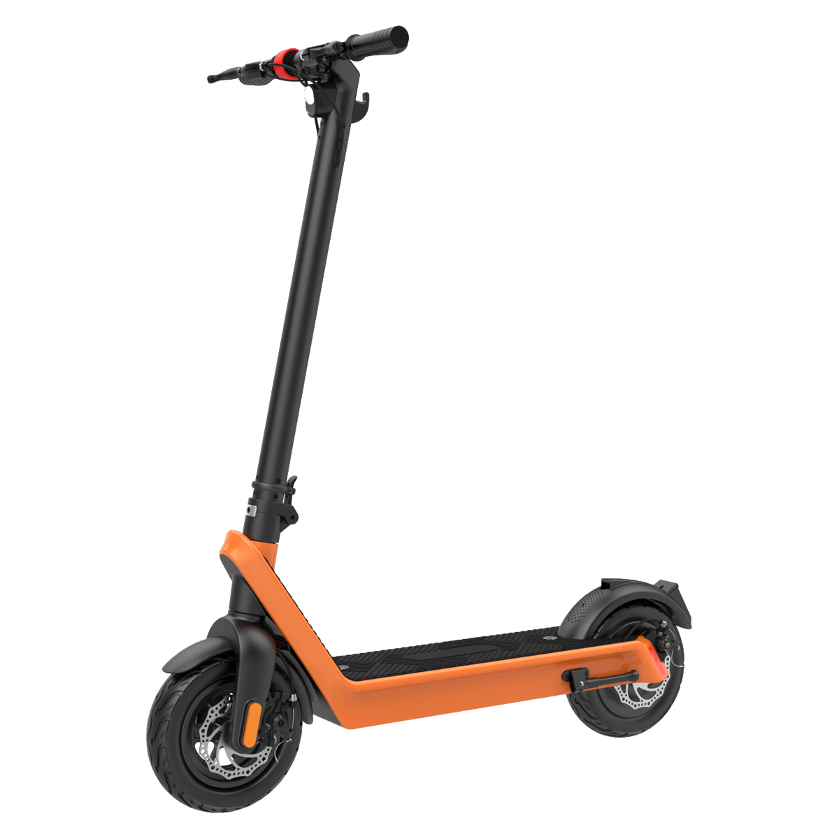 Monopattino elettrico HX X9 Plus visto di tre quarti in colore arancione