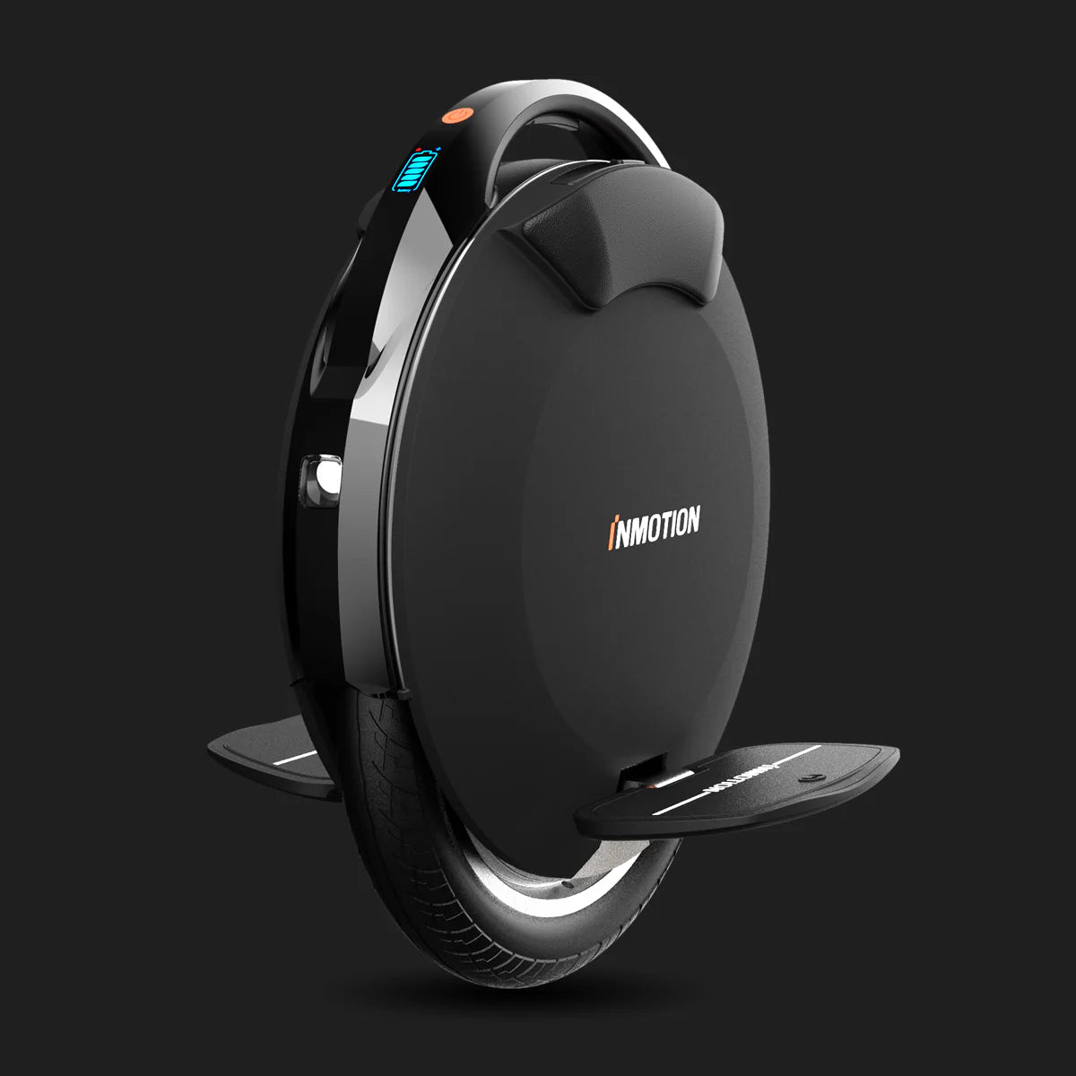 Monociclo elettrico InMotion V8S visto di tre quarti su sfondo scuro