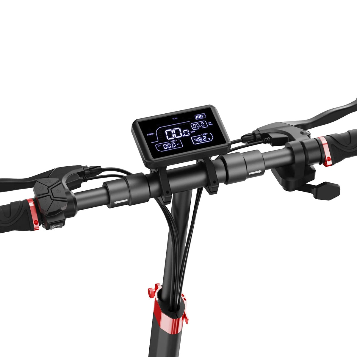 Manubrio dell'iScooter iX3 con display e comandi
