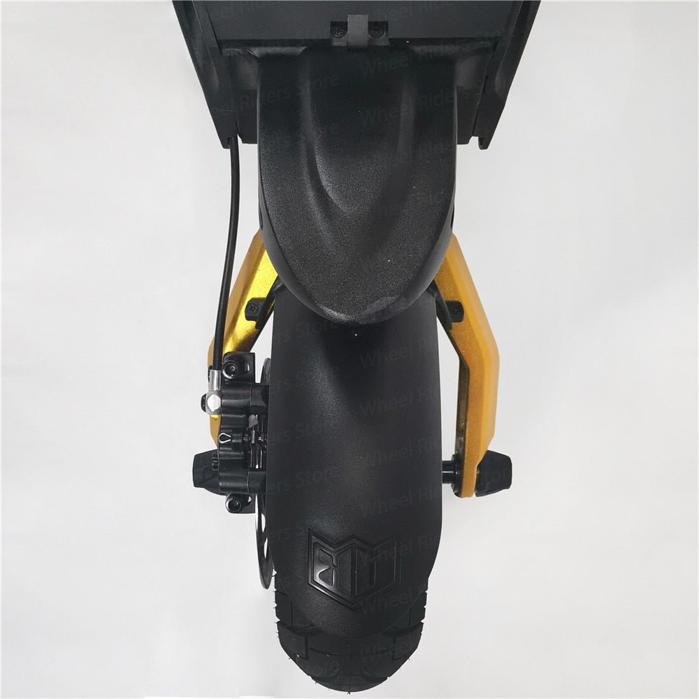 Monopattino elettrico KAABO MANTIS 10 Plus visto da dietro in colore giallo