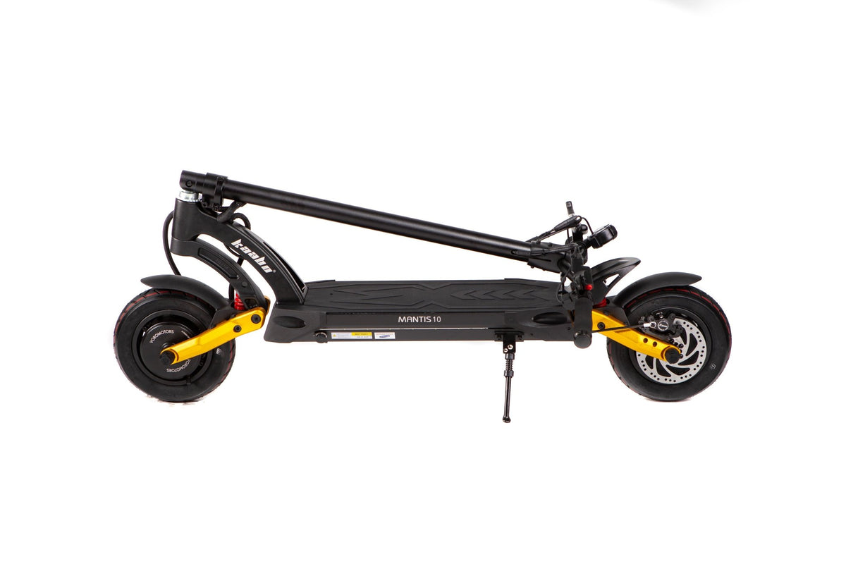 Monopattino elettrico KAABO MANTIS 10 Plus piegato in colore giallo